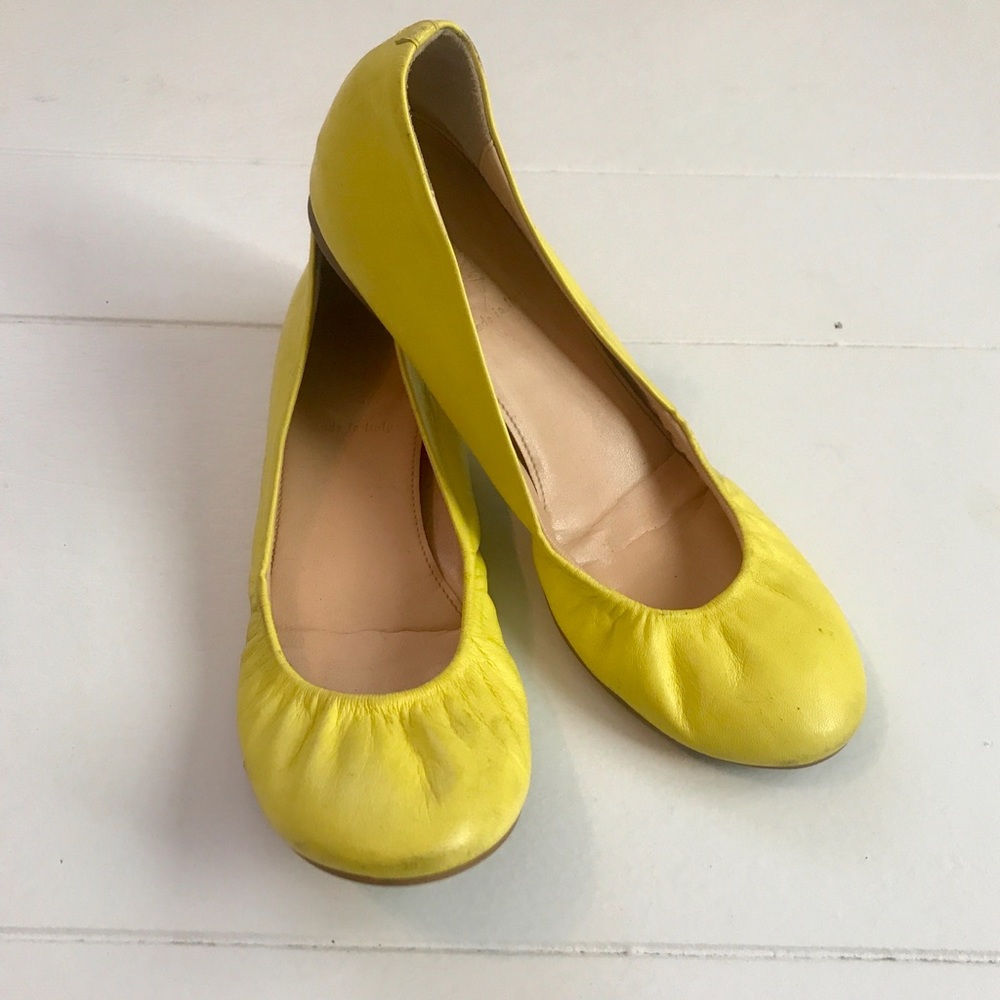 J. Crew Yellow slip on shoes